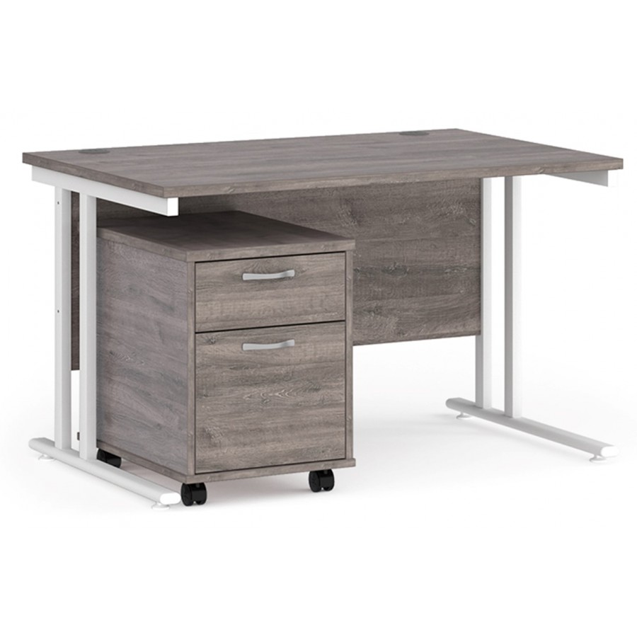 Maestro Straight Desk with Under Desk Pedestal